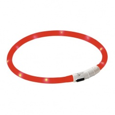 Obojek pro psy svítící LED - červený